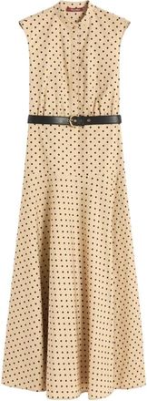 Max Mara Abito chemisier lungo smanicato - Dames - Casual kleedjes - Beige - XS - Katoen - Kleedjes