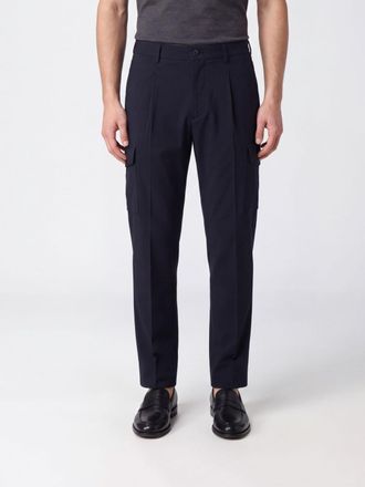 Herno Slim Fit Cargo Trousers in Technical Fabric with Pleats and Mid-Rise Waist