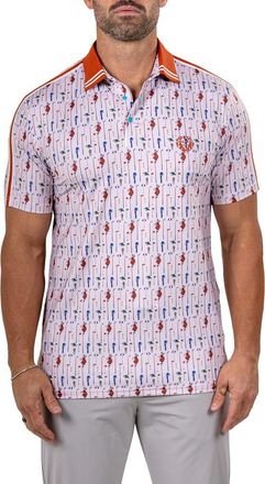 Maceoo Martyr0012 Print Golf Polo in White at Nordstrom, Size 4