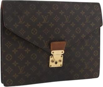 Louis Vuitton Pre-owned Clutches, female, Brown, Size: ONE SIZE Pre-owned Vintage Monogram Briefcase