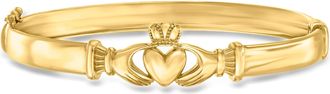 Ross-Simons 18kt Gold Over Sterling Claddagh Bangle Bracelet