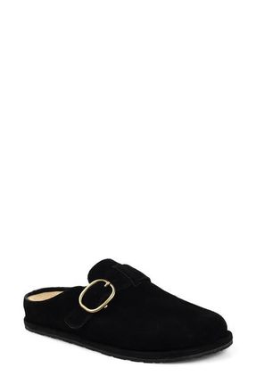 National Comfort Buckle Strap Clog in Black Suede at Nordstrom, Size 11Us