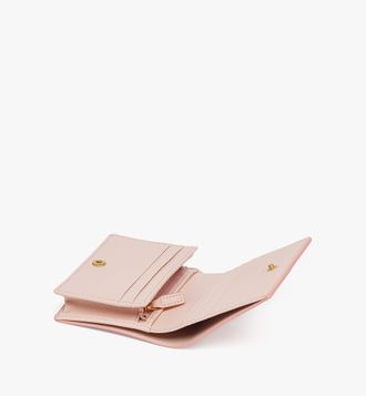 MCM Embossed Logo Leather Wallet - Pink