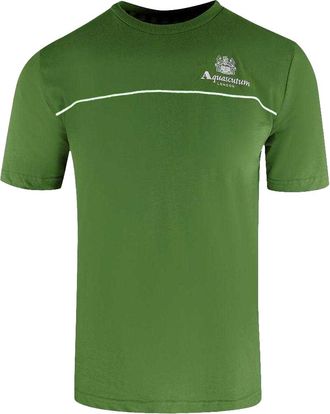 Aquascutum Heren Active Piping Detail T-Shirt (Groen)
