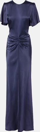 Victoria Beckham Abito lungo Isabella in raso arricciato