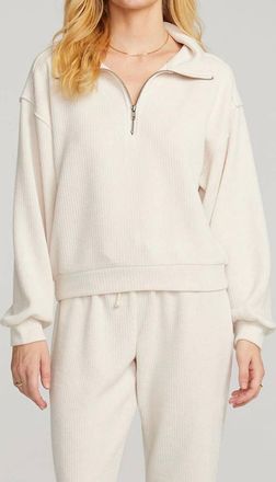 Saltwater Luxe Half Zip Pullover In Salt