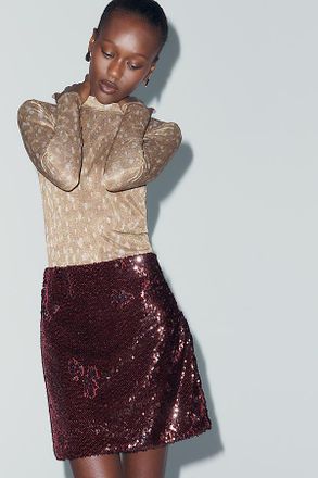 Bishop + Young Sequin Mini Skirt