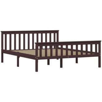 vidaXL Estructura Cama Sin Colch&oacute;n Madera Pino Marr&oacute;n Oscuro 160x200cm Vidaxl