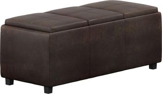Simpli Home Avalon 42In Contemporary Rectangle Storage Ottoman
