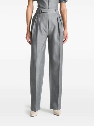 Mani&egrave;re De Voir pinstripe pleat tailored trousers - Grey