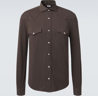Brunello Cucinelli Camicia in piqu&eacute; di cotone