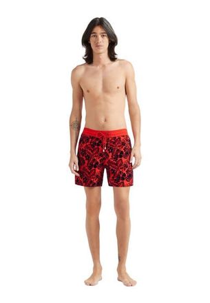 Vilebrequin Mens Flowers Flocked Swim Shorts in Coquelicot at Nordstrom, Size Medium
