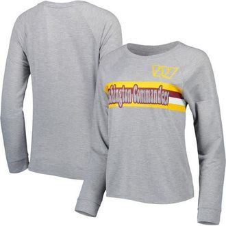 Outerstuff Juniors Heathered Gray Washington Commanders All Striped Up Raglan Long Sleeve T-Shirt in Heather Gray at Nordstrom, Size X-Small