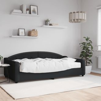 vidaXL Vidaxl - Sof&aacute; Cama Con Colch&oacute;n Tela Negro 100x200 Cm