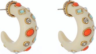 Nadia Gimenes Womens Wild Bone Hoops In Vintage Gold