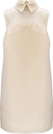 Elisabetta Franchi Korte Jurk - Dames - Korte kleedjes - Beige - S - Polyester - Kleedjes