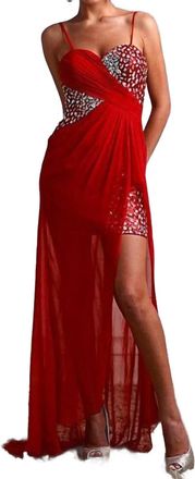 Terani Couture Homecoming Cocktail Dress In Red