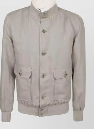 Barba linen regular fit lightweight jacket