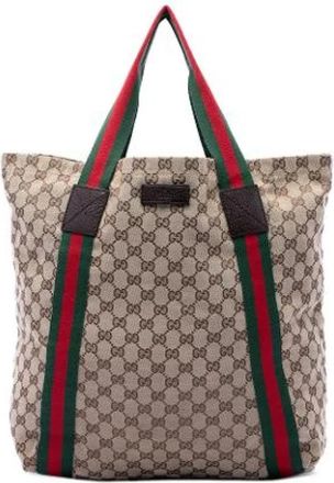 Gucci Pre-owned Canvas Tote Bag - Dames - Vintage Shopper - Beige - ONE Size - Vintage