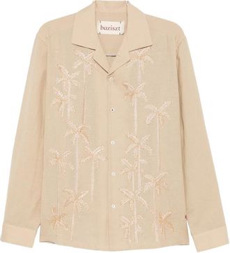 Baziszt Palm Groove Camp-collar Shirt