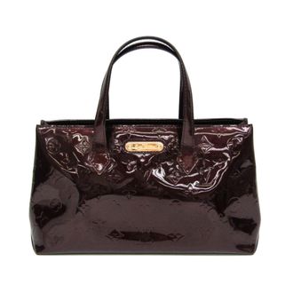 Louis Vuitton Wilshire Monogram Vernis Burgundy Patent_Leather Handbag (Pre-Owned)