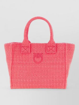 Pinko beach mini shopper bag woven texture