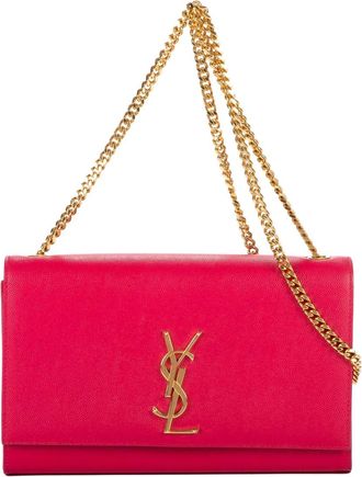 Saint Laurent Borsa a tracolla con placca logo - Rosa
