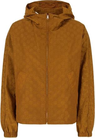 Gucci GG Nylon Jacket - Dames - Zomerjassen - Bruin - M - Nylon - Jassen