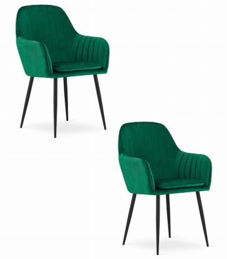 OEM Silla Lugo - Terciopelo Verde / Patas Negras X 2