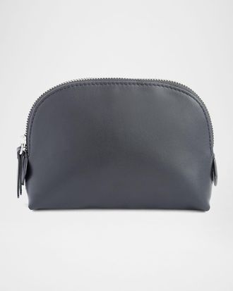 Royce Leather Monogrammed Compact Leather Cosmetic Bag
