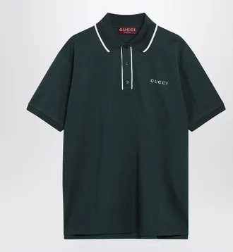 Gucci Petrol-Green Piqu&eacute; Polo Shirt