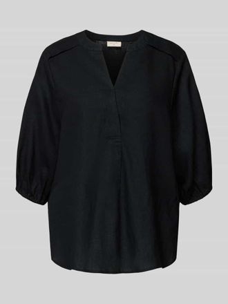 Freequent Bluse aus Leinen-Mix mit verl&auml;ngertem R&uuml;cken Modell Lava in Black, Gr&ouml;&szlig;e XXL