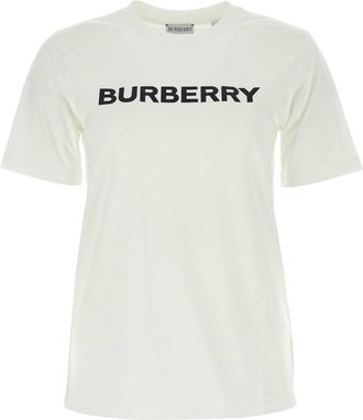 Tシャツ・カットソー Burberry White Cotton T-Shirt BURBERRY Logo White Cotton T-Shirt (US, Alpha, Small