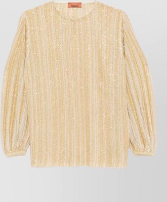 Missoni metallic striped long-sleeve blouse