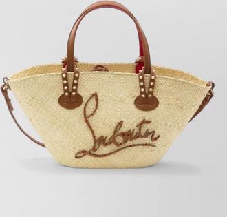 Christian Louboutin small raffia cabata tote bag