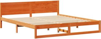 vidaXL Vidaxl - Bed Frame with Headboard Brown 180 x 200 cm Solid Pine wood