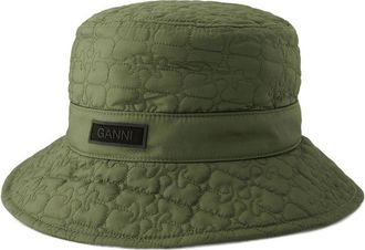 Ganni Gesteppter Tech Bucket Hut Ganni Synthetic Khaki