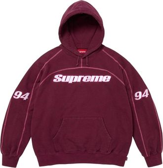 SUPREME FW25 Overlock Hooded Sweatshirt Burgundy FW25SW84-BURGUNDY