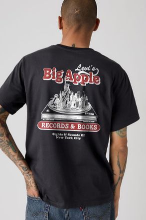 Levi's Camiseta de fit holgado - Hombre - 2XL - Negro / Big Apple Records 1.1 Jet Black