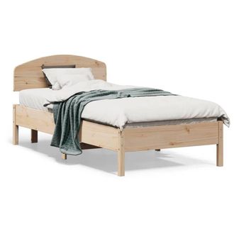Berkfield Home Bed Frame without Mattress 75x190 cm Small Single Solid Wood Pine in Light Tan