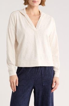 Bobeau Jacquard Hoodie in Ivory at Nordstrom Rack, Size X-Small
