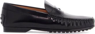 Tod's Elegante leren loafers met rubberen zool - Heren - Loafers - Zwart - 42 EU - Leer - Schoenen