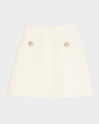 Valentino Garavani Brooch Wool Mini Skirt