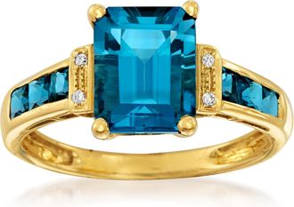 Ross-Simons London Blue Topaz Ring in 14kt Yellow Gold