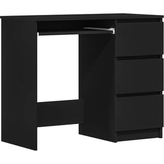 vidaXL Scrivania Nera 90x45x76 cm in Legno Multistrato - Vidaxl