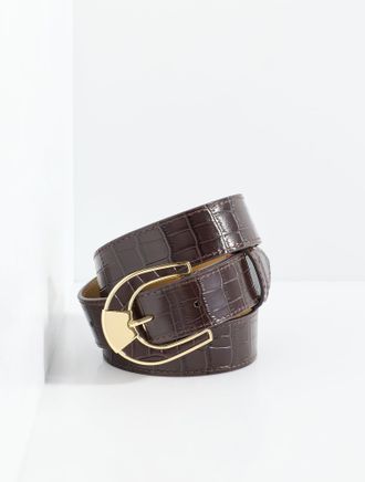 Talbots Inlay Buckle Belt - Dark Chocolate - Medium Talbots