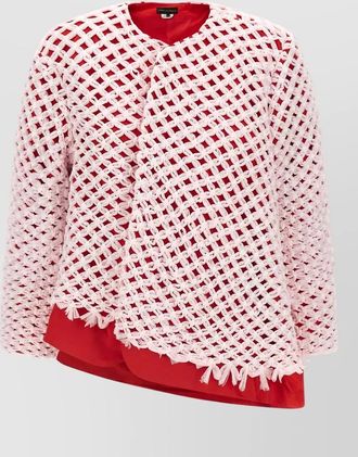Comme Des Gar&ccedil;ons tulle weave blazer open front design