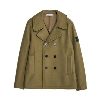 Stone Island Peacoat con chiusura doppiopetto - - Jackets - Uomo - Verde - M