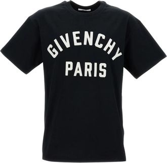Givenchy T-shirt van katoen met Parijs borduursel - Heren - T-shirts - Zwart - M - Katoen - Tops