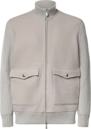 Eleventy Hybride wollen blouson - Heren - Truien - Grijs - Maat: L Wol